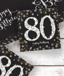 Gold Sparkle 80th Birthday Party Supplies | Balloon | Decoration | Pack
